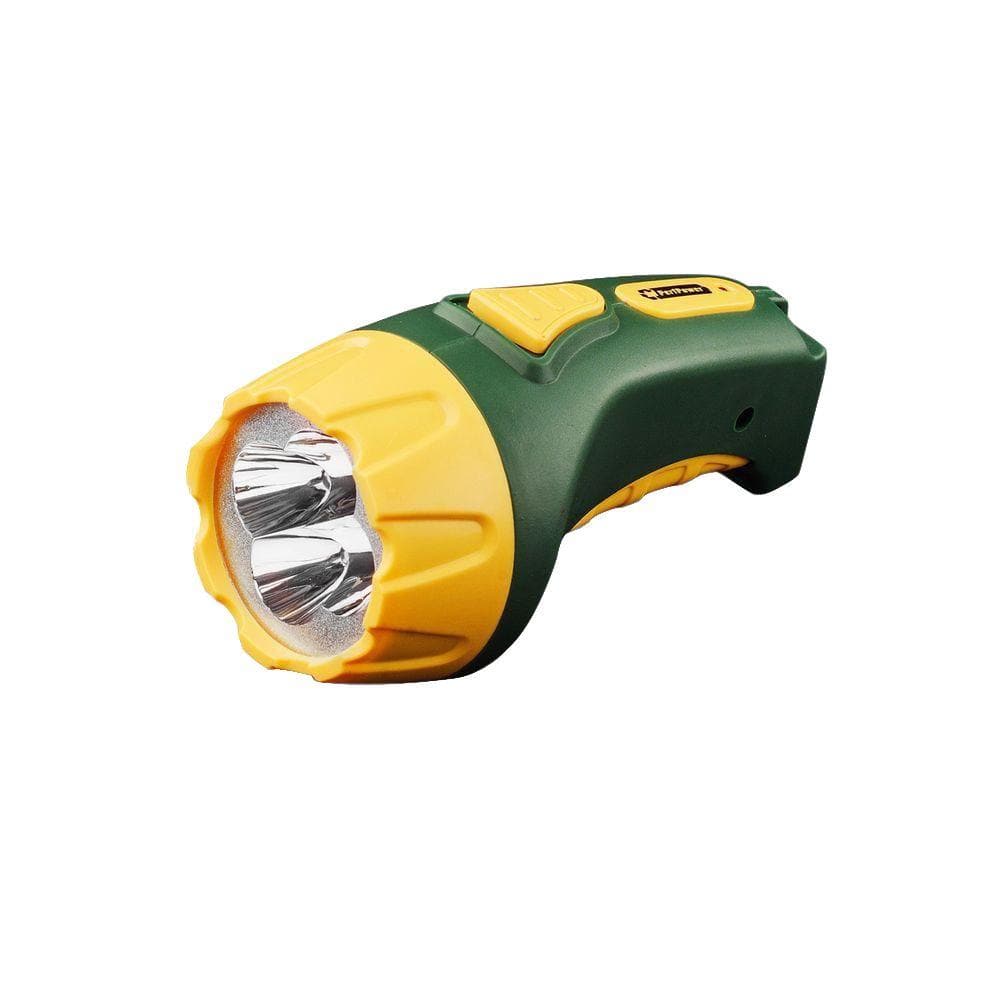 Green and Yellow Rechargeable LED Flashlight with Nonslip Grip