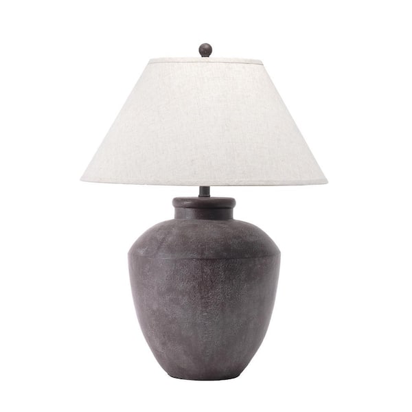nuLOOM Lindos 30 in. Gray Resin Contemporary Table Lamp with Shade
