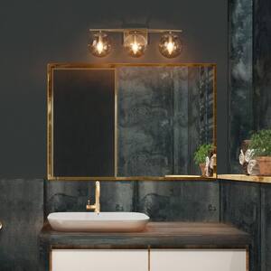 Modern Gold Bathroom Vanity Light, 22 in. 3-Light Farmhouse Globe Wall Sconce
