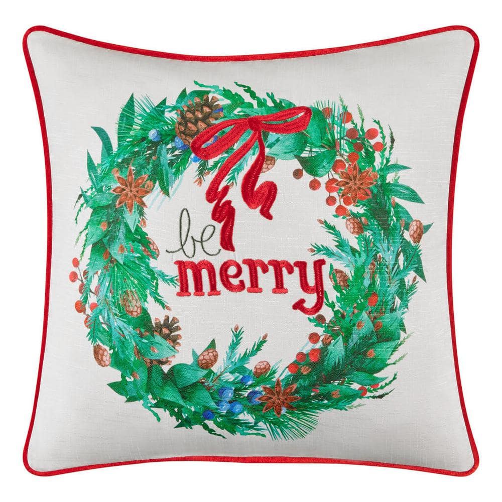 Reviews for Home Accents Holiday 18 in Holiday Wreath Pillow Pg 3 The Home Depot