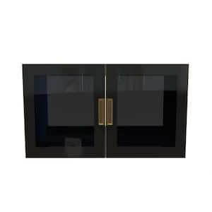 Rosario 35 in. W x 22 in. D x 21 in. H Single Bath Vanity Cabinet without Top in Matte Blue with Gold Trim