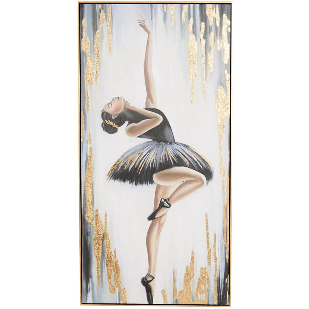 Litton Lane 1-Panel Dancer Ballet Framed Wall Art with Black and