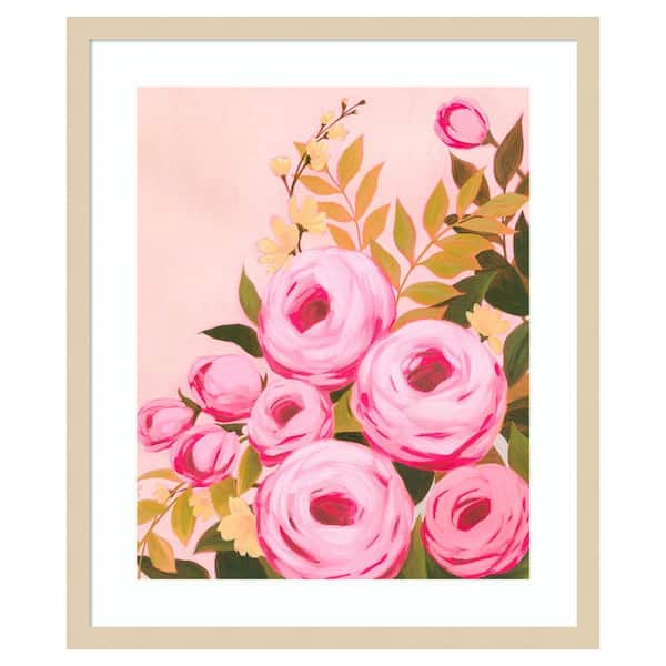 Amanti Art Vibrant Roses II by Grace Popp 21 in. W x 25 in. H. Wood Framed Wall Art Print Framed in Brown