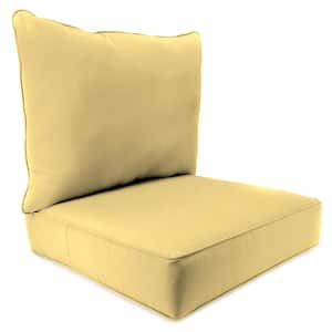 Sunbrella 24" x 24" Canvas Wheat Yellow Solid Rectangular Outdoor Deep Seating Chair Seat and Back Cushion Set