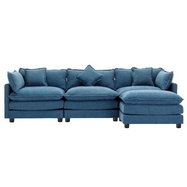 Z-joyee 118 in Wide Pillow Top Arm Chenille L-Shaped Modern
