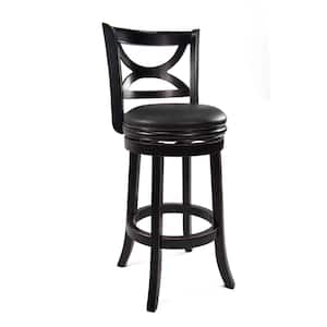 Florence 29 in. Black Swivel Cushioned Bar Stool