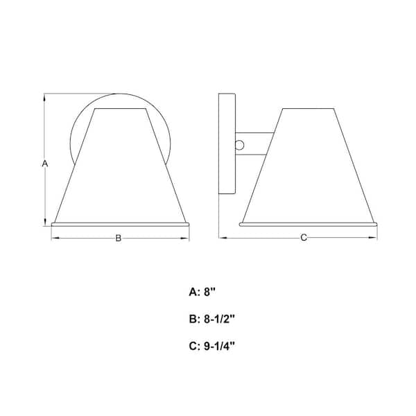 Smith 1 Light Textured Black Contemporary Indoor-Outdoor Wall Sconce Metal Shade