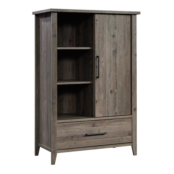 SAUDER Summit Station Pebble Pine Armoire with Sliding Door 54.528 in. x 36.772 in. x 18.15 in.