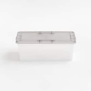 1.6 Gal. Snap Top Plastic Storage Box in Clear with Gray Lid (10-Pack)