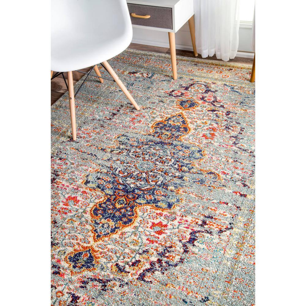 Sarita Gray Rectangular Synthetic 10' x 14' Area Rug