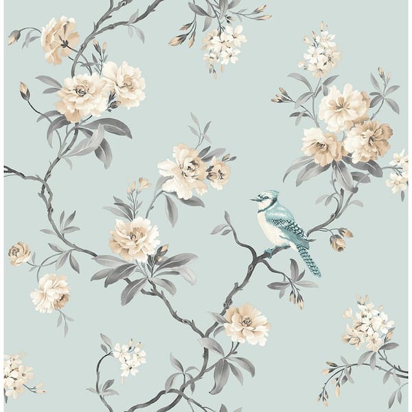 Fine Decor Chinoiserie Blue Floral Paper Peelable Roll Wallpaper (Covers 56.4 sq. ft.)