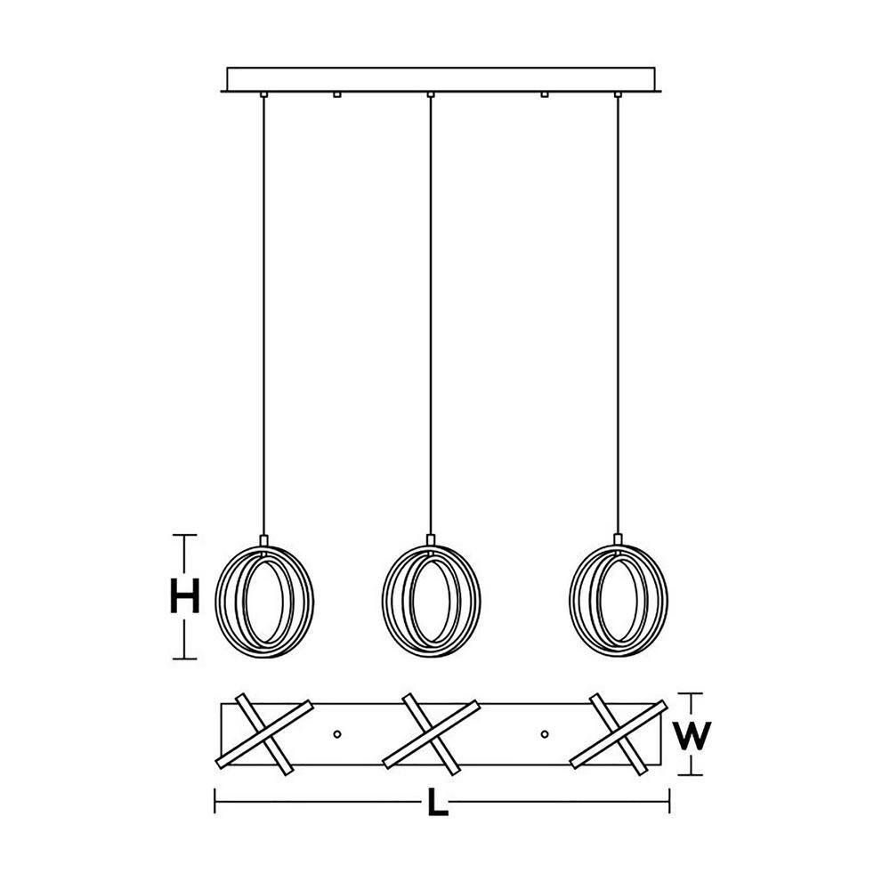 Satin Nickel Modern 36" Aluminum LED Linear Pendant
