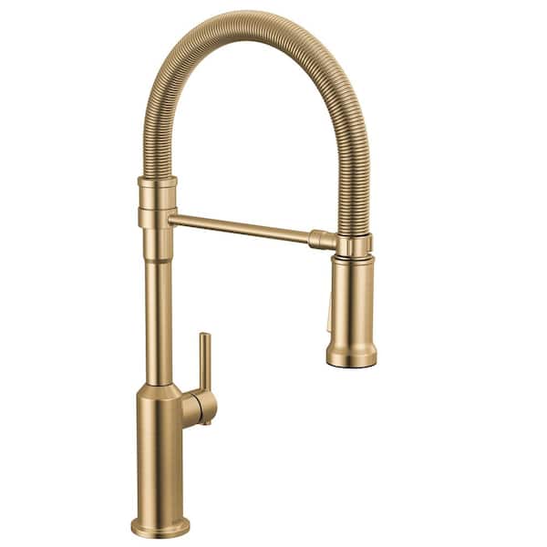 Cordova Spring Spout Gold Champagne Bronze 21 in. H Pull Down Sprayer Kitchen Faucet with 360 Degree Swivel Spout