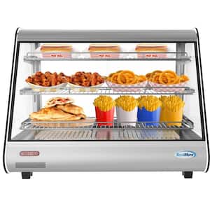 34 in 5.6 cu. Ft. 3 Shelf Countertop Commercial Food Warmer Display Case with LED lighting in Stainless Steel