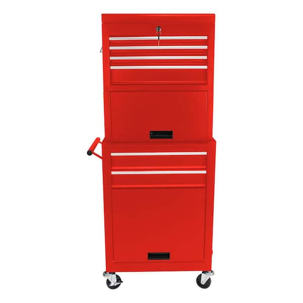 13 in. Tool Cabinet on Wheels, 6-Drawer Lockable Rolling Tool Chest w/ 4 Universal Wheels