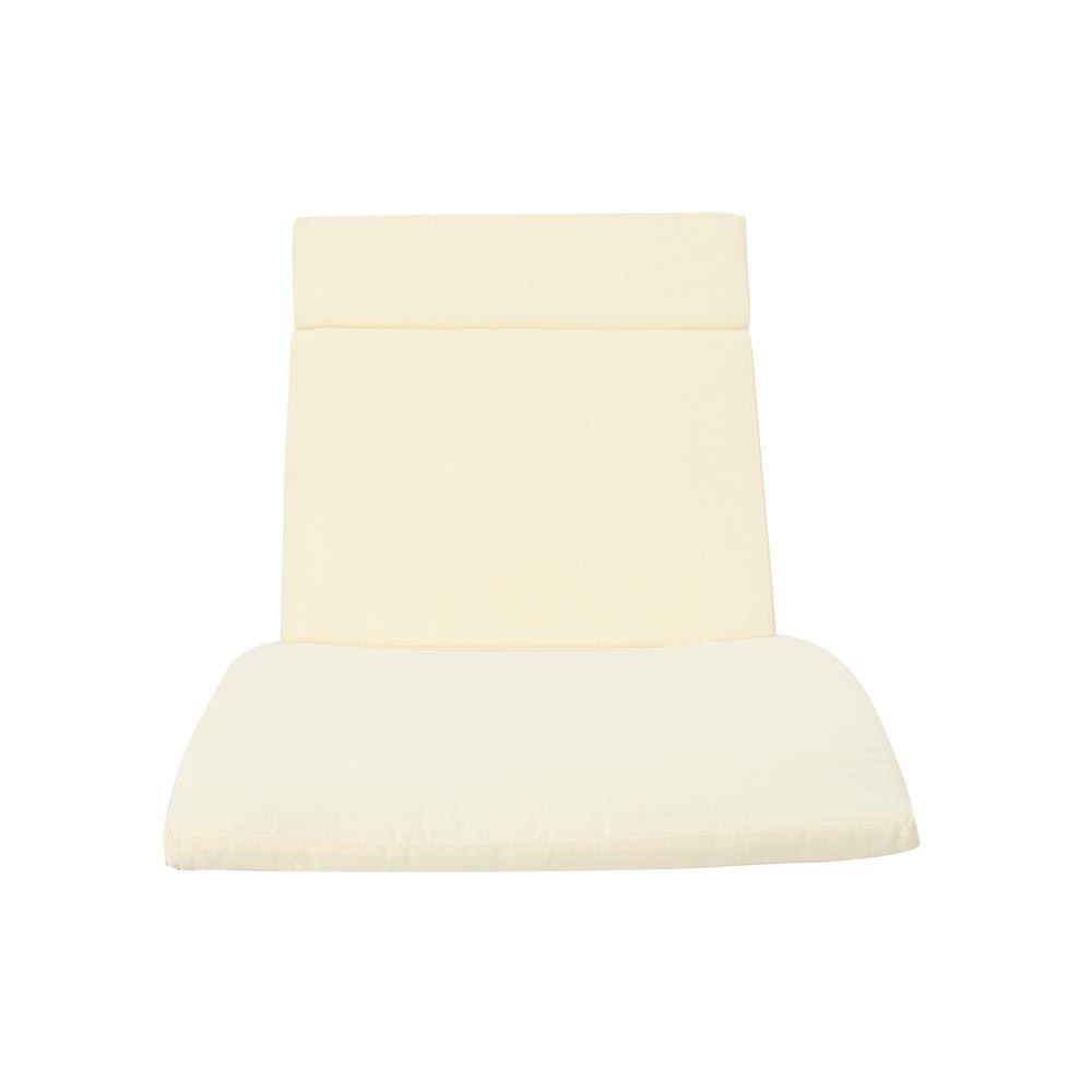Beige Foam Rectangular Outdoor Chaise Lounge Cushion