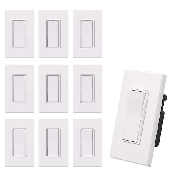 120-Volt Digital Dimmer Light Switch Matte White 10-Pack for Dimmable LED CFL Incandescent Halogen Lamps