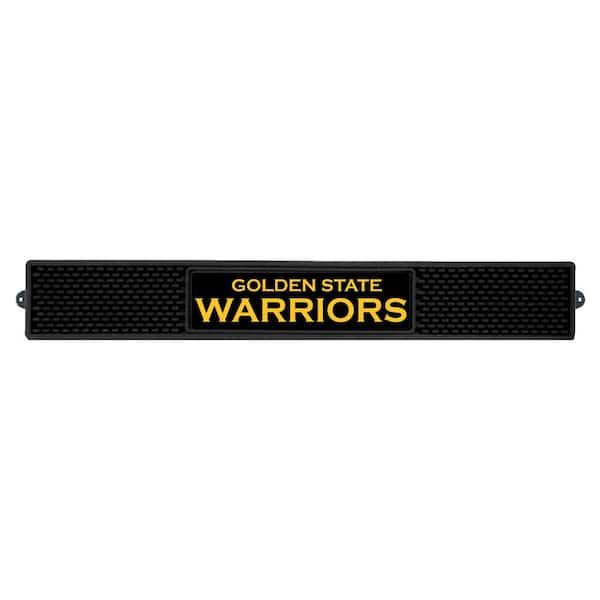 FANMATS NBA- 3.25 in. x 24 in. Black Golden State Warriors Drink Mat