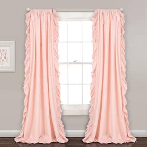 Blush Pink Solid Rod Pocket Room Darkening Curtain - 54 in. W x 84 in. L (Set of 2)