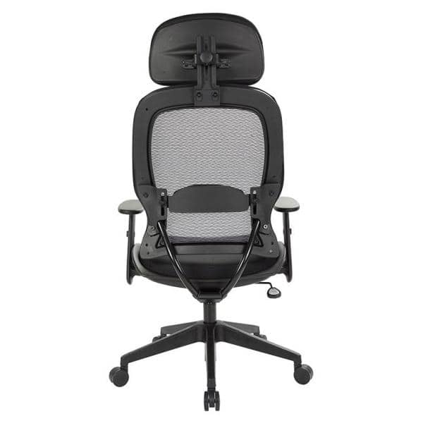 High-Back Professional AirGrid Black Leather & Mesh Office Chair