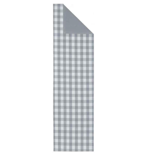 ACHIM Buffalo Check 13 in. W x 48 in. L Grey Checkered Polyester/Cotton Table Runner