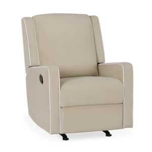 Keily Beige Linen Rocker Pocket Coil-Seating Recliner Chair