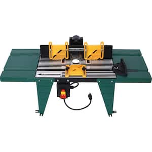 34 in.. W x 13.5 in.. L x 16 in.. H Electric Benchtop Router Table Wood Working Craftsman Tool, Green