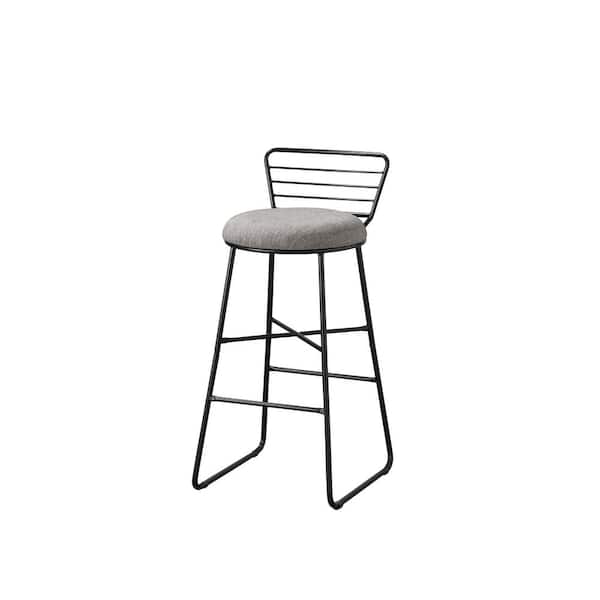 Boraam Foster Black and Gray Upholstered Bar Stool