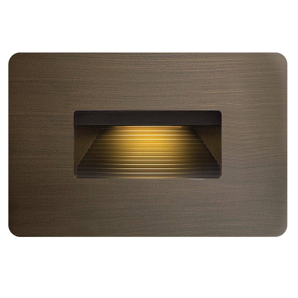 Matte Bronze Horizontal LED Step Light with Integrated Element