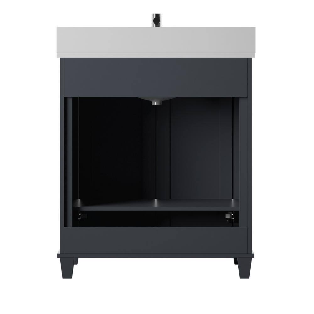 Metro Gray 30" Single Bathroom Vanity with White Stone Top