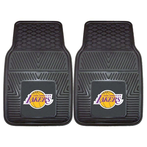 FANMATS Los Angeles Lakers 18 in. x 27 in. 2-Piece Heavy Duty Vinyl Car Mat