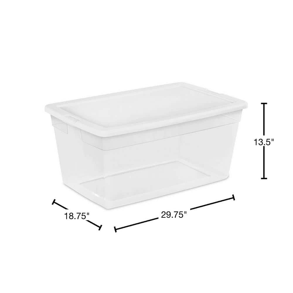 ClearView 90-Quart Stackable Storage Bin with Secure Lid, 8-Pack