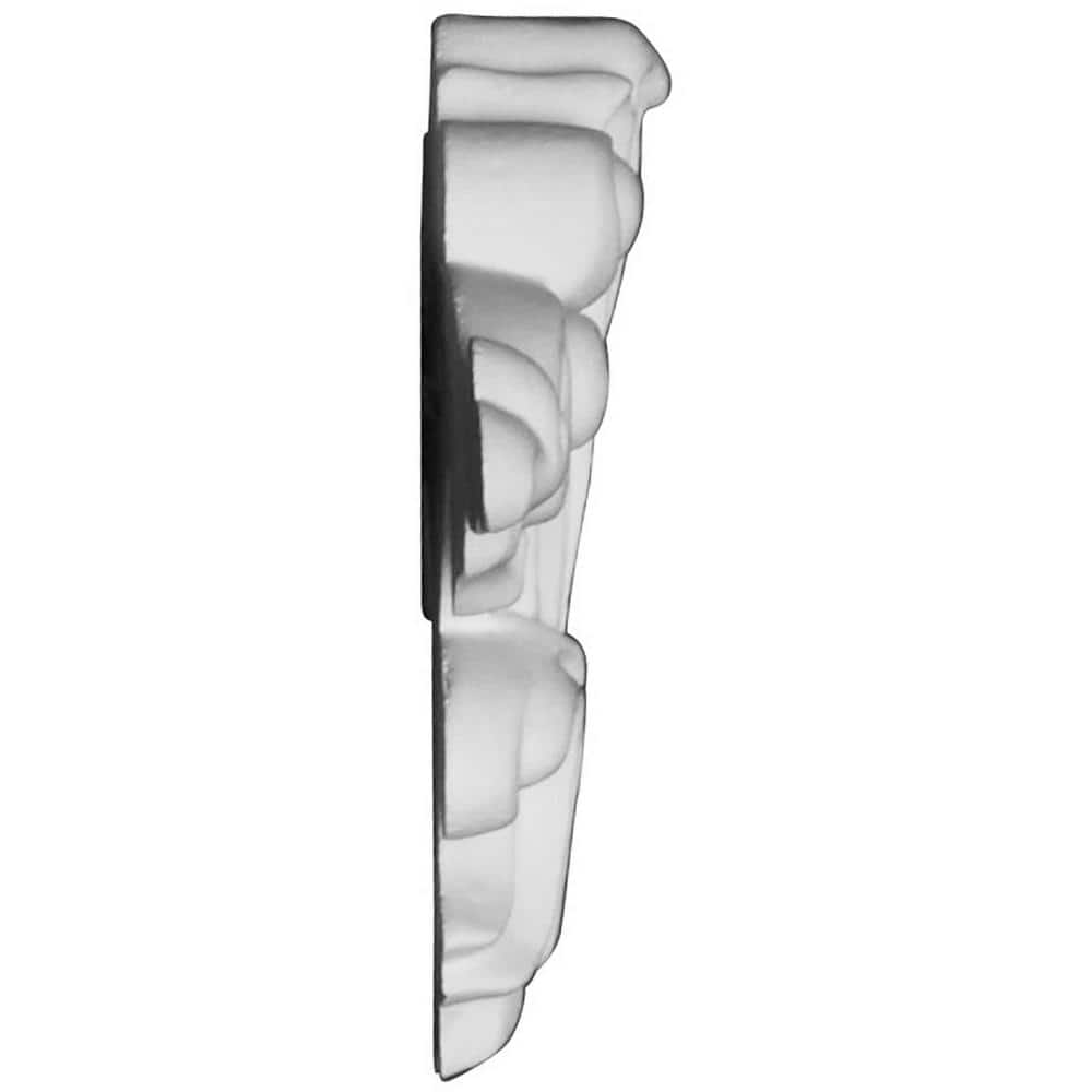White Primed Polyurethane Scroll Onlay 7 1/8"W x 3 3/4"H