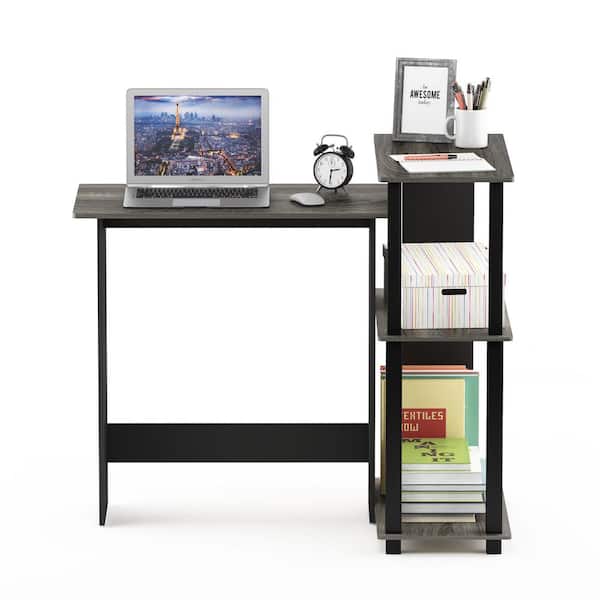 Furinno 38 in. Corner Oak Gary Computer Desk with Open Storage