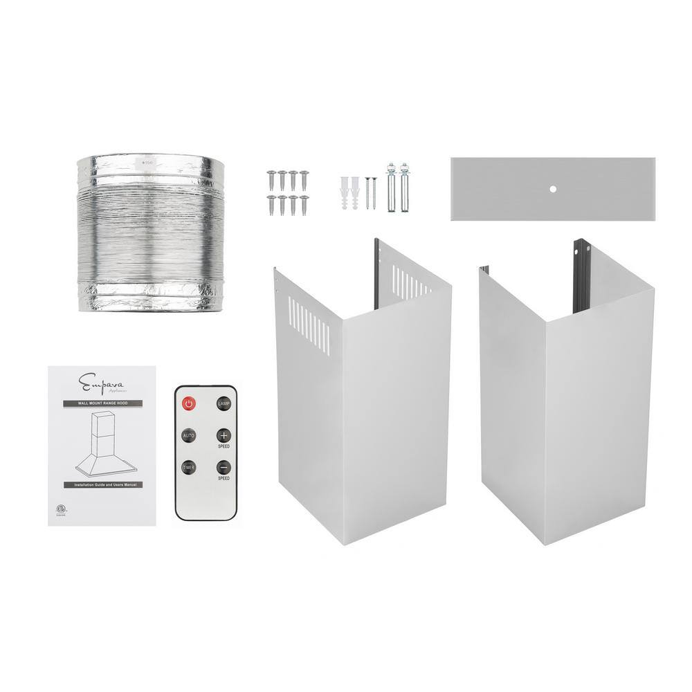 36" Stainless Steel Wall Mount Range Hood with Touch Controls