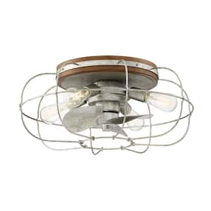 Jaxon 22 in. Indoor/Outdoor Galvanized Ceiling Fan with Dimmable LED Lights and Remote Control