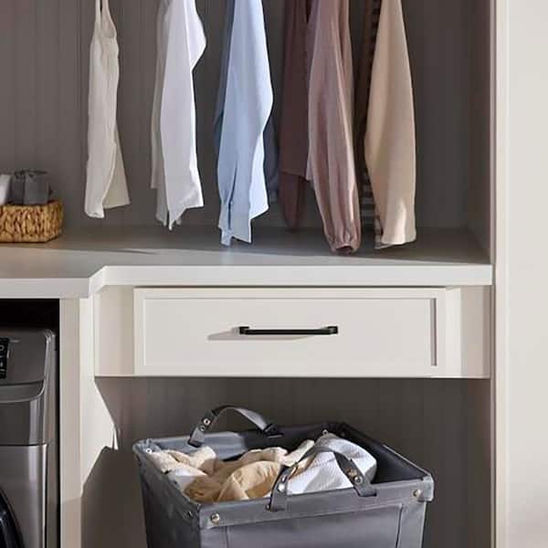 Leyton 30 in. W x 21 in. D x 7.5 in. H Ready To Assemble Plywood Slim Shaker Knee Drawer Base Cabinet in Antique White