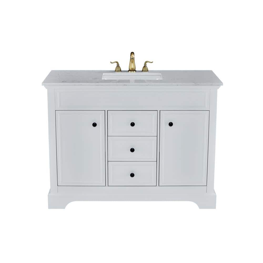 Naeb 48 in. W x 22 in. D x 36 in. H Single Sink Bathroom Vanity in White wi