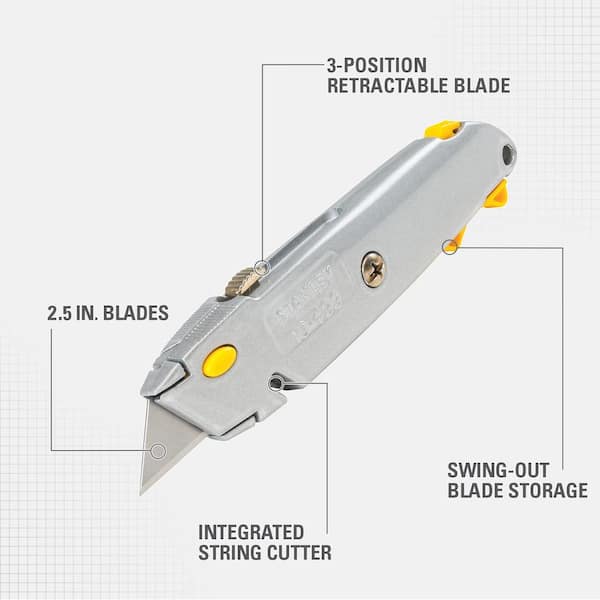 Quick-Change Retractable Blade Utility Knives Knife with Blades Included  (3-Piece)