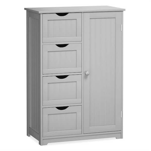 WELLFOR 22-in x 32-in x 12-in Gray Freestanding Linen Cabinet