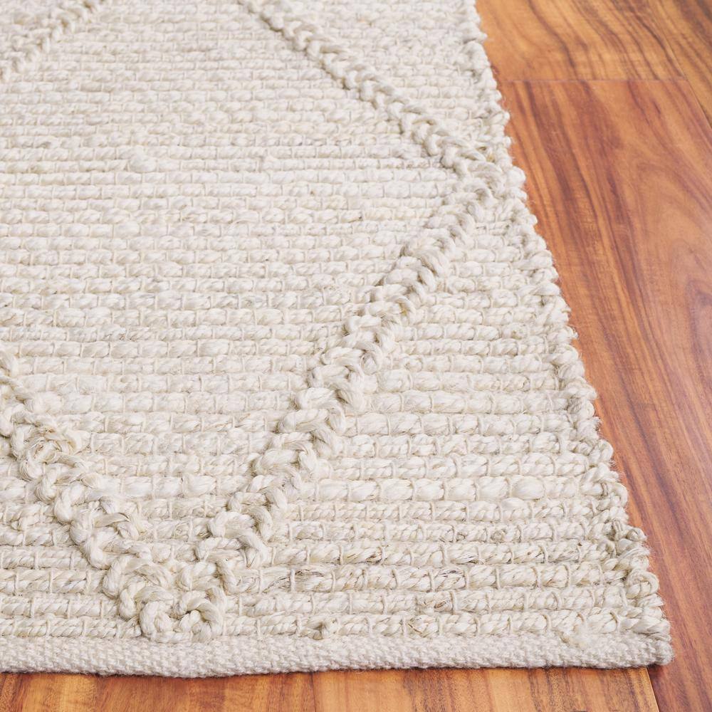 Hand-Knotted Square Off-White Jute Area Rug 6'x6'