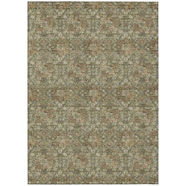 Chantille Machine Washable Indoor/Outdoor Abstract ACN2783 Olive 9 ft. x 12 ft. Area Rug