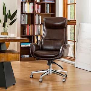Coffee Mid-Century Modern Bonded Leather Gaslift Adjustable Swivel Office Chair