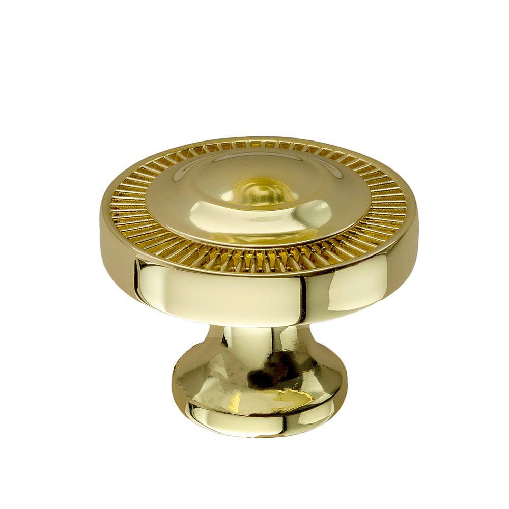 Minted Polished Gold Round Knob with Mounting Hardware