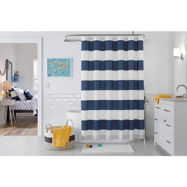 Navy Stripe Kids Bathroom Set