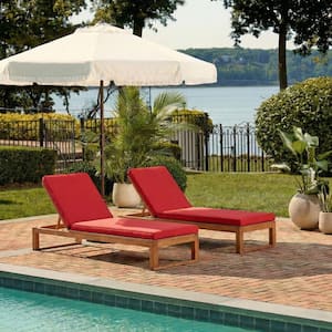 SAFAVIEH Solano Natural Brown 1-Piece Wood Outdoor Chaise Lounge