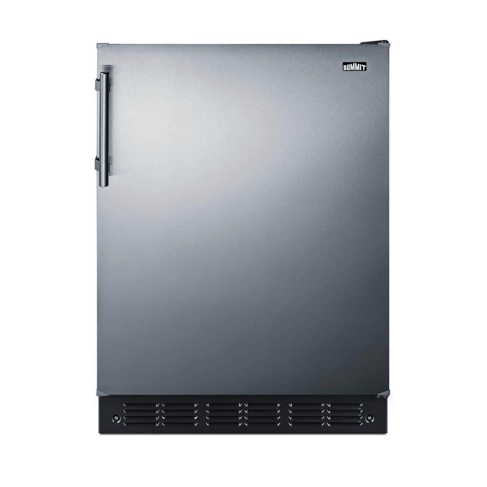 23.63 in. 4.9 cu.ft. Mini Refrigerator in Stainless Steel and Black with Freezer, ADA Compliant