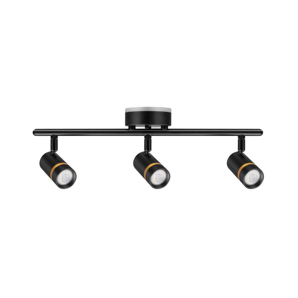 Hampton Bay Boedy 2 ft. 3Light Smart Matte Black Integrated LED Fixed Track Lighting Kit with