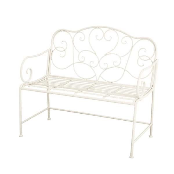 CHRISTOPHER KNIGHT HOME Ascent Metal Outdoor Patio Garden Bench, Matte White