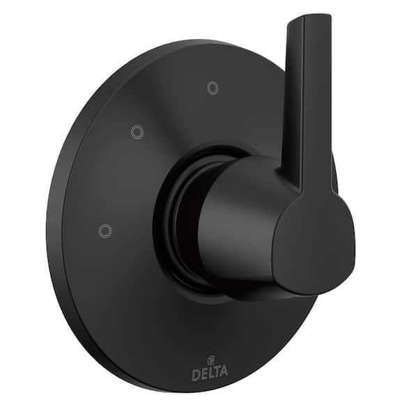 Delta Galeon 1-Handle Wall-Mount 3-Setting Diverter Trim Kit in Matte Black (Valve Not Included)